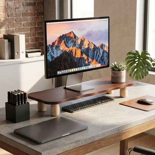 Wooden monitor stand ergonomic - stand,