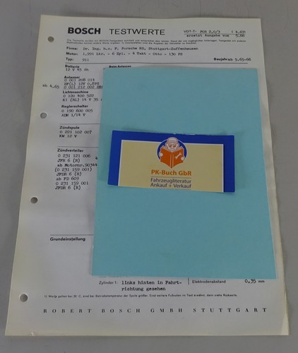 Bosch test values porsche - test,