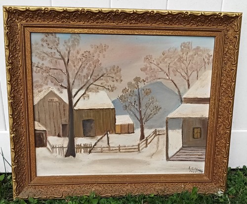 Vintage naive snowy - naive, winter