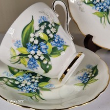 Royal Sutherland Fine Bone China .Made In Staffordshire Lily Of The Valley. Trio