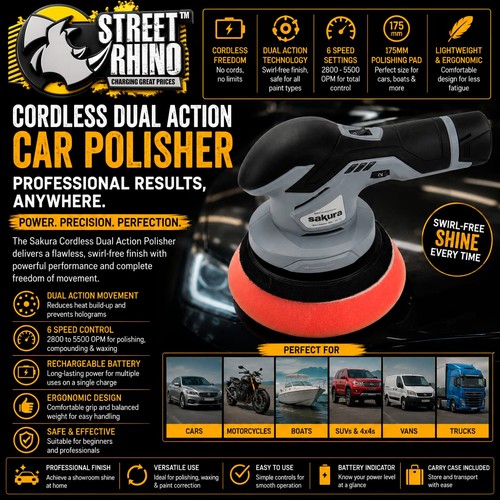 Cordless dual action - action, polisher