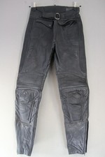 SPORTEX DOLOMITE BLACK LEATHER BIKER TROUSERS: WAIST 30 INCH/INSIDE LEG 30 INCH