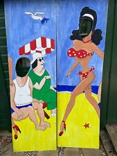 Photo Cut out Board - Beach Scene - Cut-Outs of Young Girl and Older Gent
