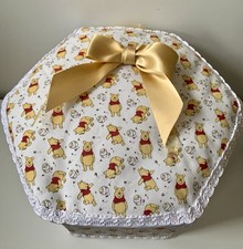VTG Winnie The Pooh Fabric Sewing Box Gift Box 6.5” Tall 10”w  Lovely Condition