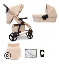 My Babiie MB200i 3-in-1 Travel System Baby Pushchair, Carrycot, Infant Car