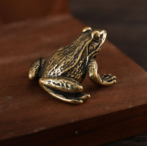 Copper water frog ornament - copper,