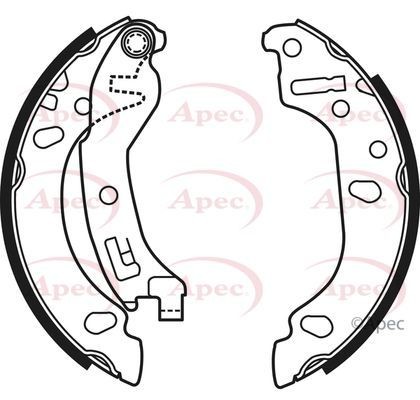Apec rear brake shoe set - rear,