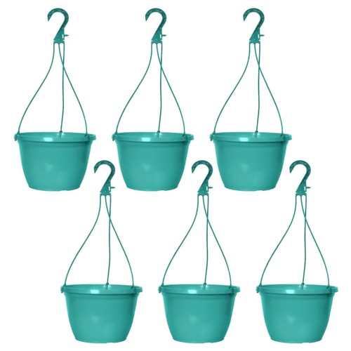 Round plastic teal hanging - round,