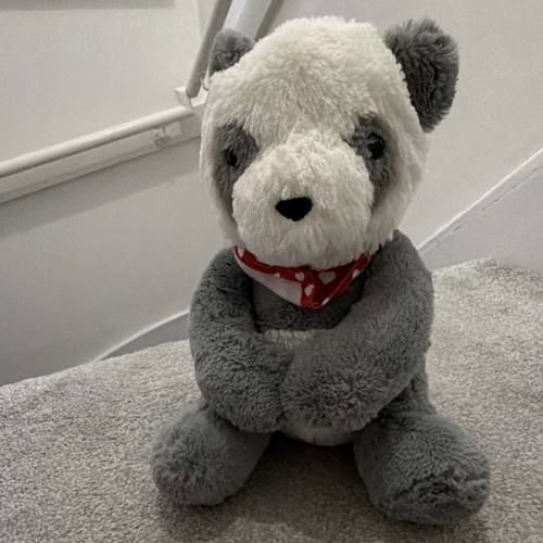 Grey white panda plush - grey, &
