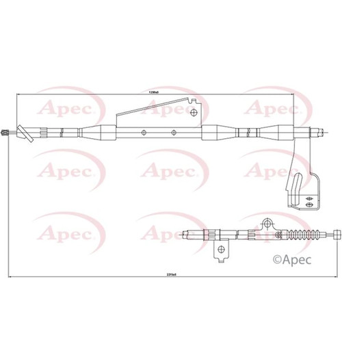 Apec handbrake cable right - handbrake,