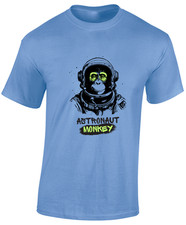 ASTRONAUT MONKEY MENS T SHIRT FUNNY JOKE CUTE ANIMAL LOVER DESIGN JOKE SPACE TOP