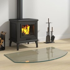 Fireplace glass hearth plate