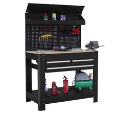 Heavy Duty Workbench 45" Professional With Ball Bearing Slides Drawers Pegboard