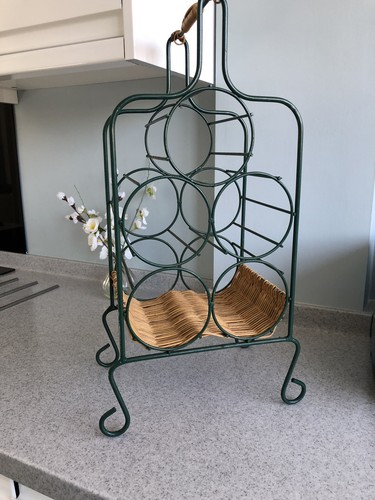 Vintage wrought iron wine rack - vintage,