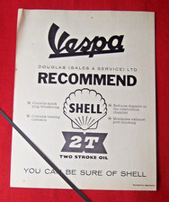 VESPA RECCOMEND SHELL 2T TWO STROKE OIL 1960 ORIGINAL VINTAGE PRESS ADVERT