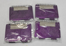 Wellspring Password Book Mulberry Purple Pocket Book Steel Hard Backs 4 Pack