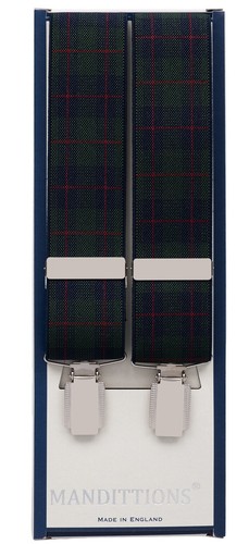 Green and blue tartan - green,