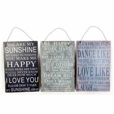 Shabby Chic Vintage Rustic Metal Sign Plaque Slogan Happy Sunshine Star Kitchen