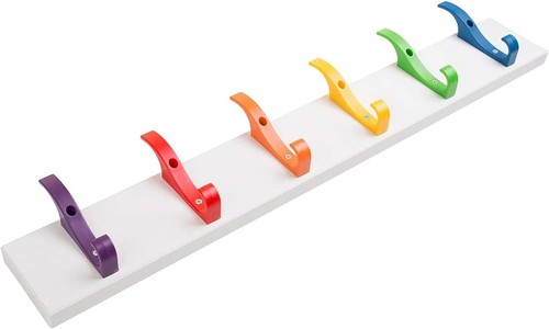 Rainbow coat rail 6 - rainbow, hook
