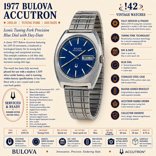1977 bulova accutron 2193 - accutron, 2193.10