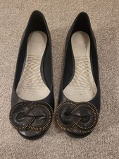 Black Clarks Cadiz Festival Black Leather Shoes - Size 6/39½ Excellent Condition