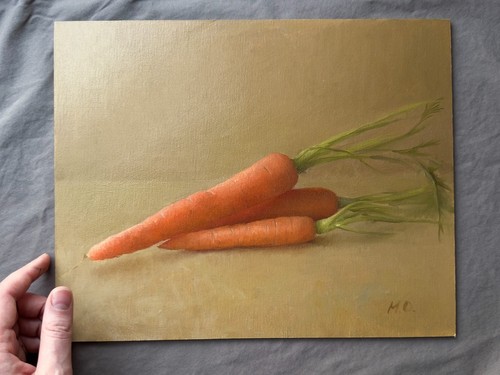 Carrot oil painting - painting, linen