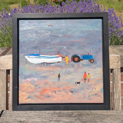 Framed impressionist beach - impressionist,