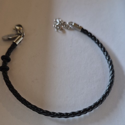 Black braided leather - braided,