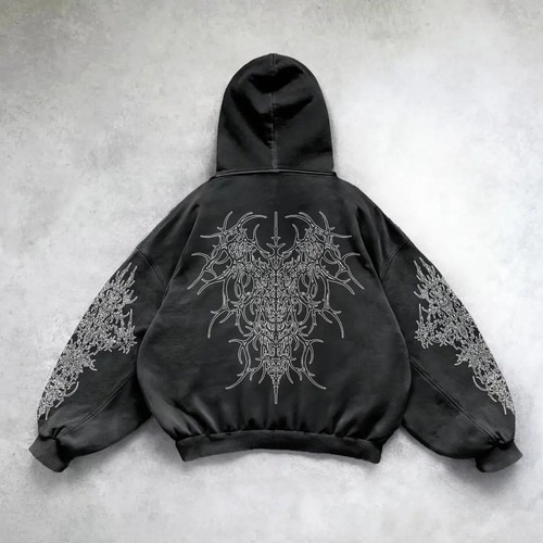 Y2k vintage punk hoodie - vintage, men's