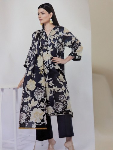 Khaadi black printed - black,