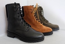 M&S WIDE FIT Suede - Leather MILITARY STYLE Ankle Boots with STAIN RESISTANT