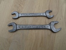 Vintage Nissan 12mm~14mm and 14mm~17mm open end toolkit spanners