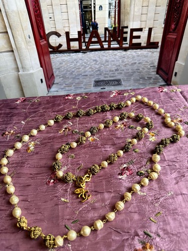 Chanel vintage champagne faux - vintage,