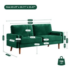 2/3 Seater Teddy Velvet Sofa with 2 Pillows Modern Couch Love Seat Settee Home