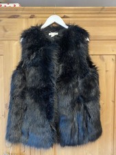 H&M Black Faux Fur Gilet Size M. Worn Once