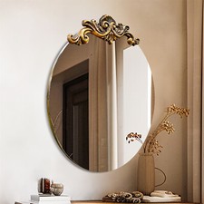 Round Wall Mirrors Decorative Brass Gold Cathedral Large Mirror Victorian Mirror