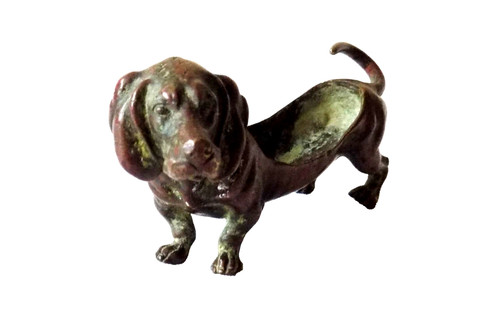 Vintage bronze dachshund - vintage,