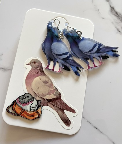 Pigeon set earrings - pigeon,