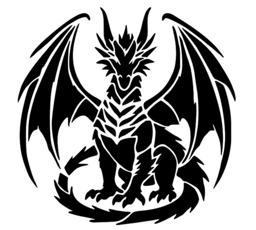 Dragon stencil reusable - dragon,