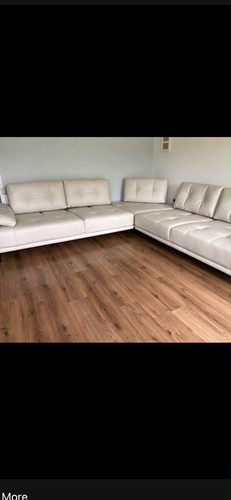 Dfs cream leather corner sofa - dfs,
