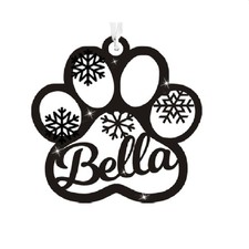 Personalised Dog / Cat Paw Christmas Bauble Custom Any Name Xmas Tree Decoration