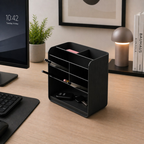 Tiered pen holder desk - tiered, |