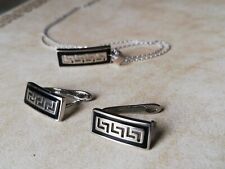 Versace 925 Silver Necklace + Earrings