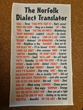 Norfolk Dialect words Tea Towel NORFOLK DIALECT TRANSLATOR speech language gift