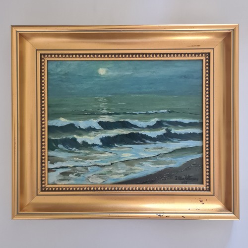 Framed oil painting - oil, featuring