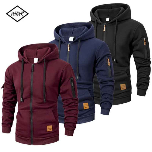 Enzo mens zip fleece - up, hoodie