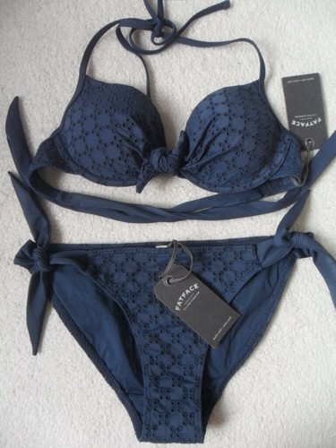 Fat face navy broderie - broderie, wired