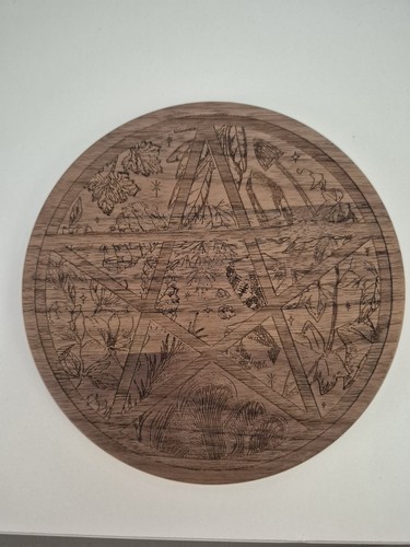 Witch casket engraved wooden - witch,