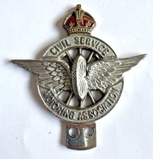 Vintage Original Civil Service Motoring Association Badge Bentley MG Riley Car