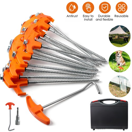 Screw steel tent pegs 15pcs - steel,